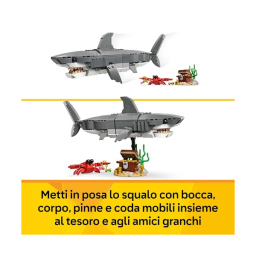 LEGO Creator 3in1 Squalo con Scrigno del Tesoro 31381
