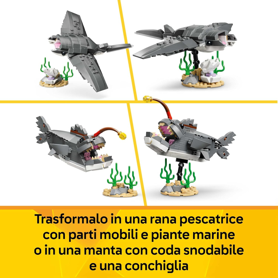 LEGO Creator 3in1 Squalo con Scrigno del Tesoro 31381