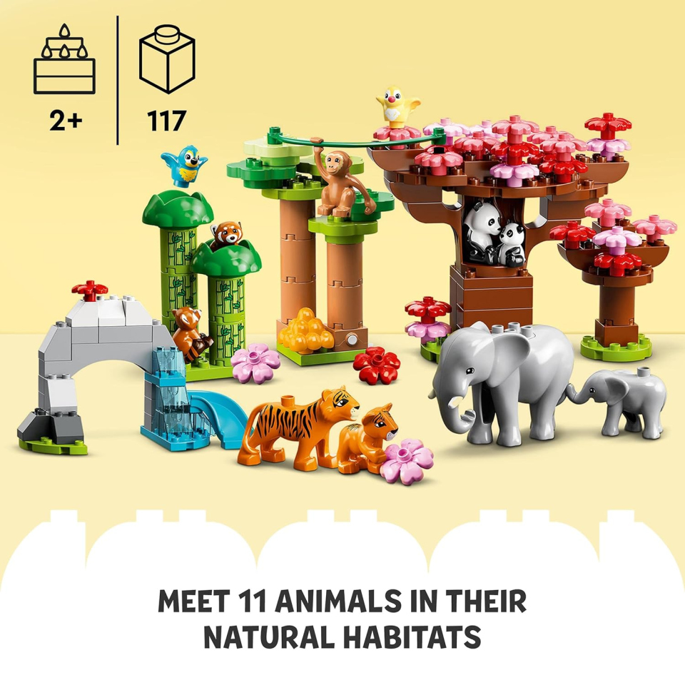 LEGO DUPLO Animali dell'Asia 10974 – Set con 11 Figure e Tappetino Sonoro