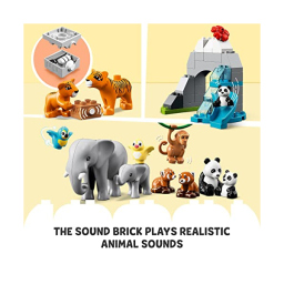 LEGO DUPLO Animali dell'Asia 10974 – Set con 11 Figure e Tappetino Sonoro