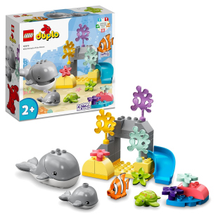 LEGO DUPLO Animali dell'Oceano 10972 – Set con Balena, Tartaruga e Tappetino Marino