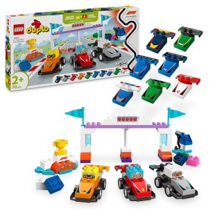 LEGO Duplo Auto da Corsa F1 con 10 Veicoli e Gru (10445)