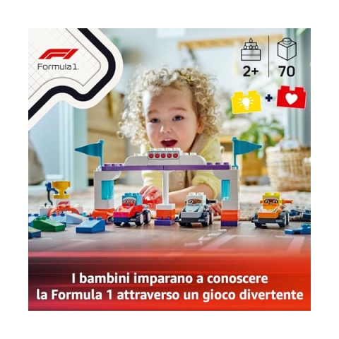 LEGO Duplo Auto da Corsa F1 con 10 Veicoli e Gru (10445)