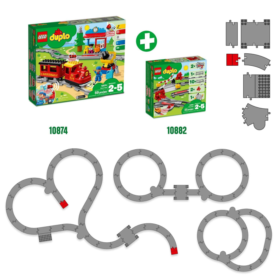 LEGO DUPLO Binari Ferroviari 10882 – Set Espansione Treno