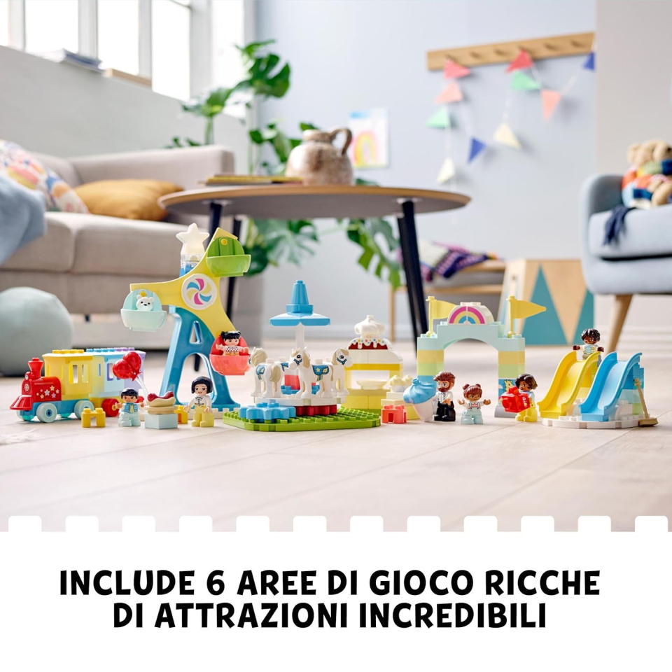 LEGO DUPLO Parco dei Divertimenti con Giostre e Treno (10956)