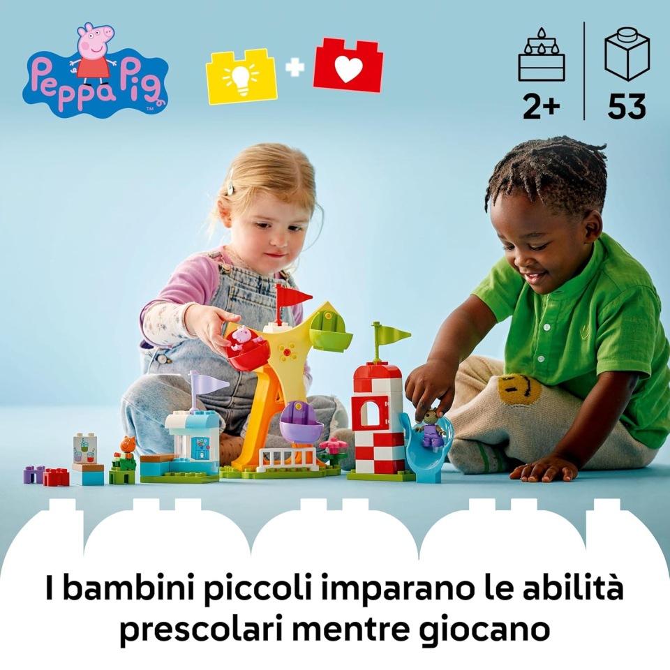 LEGO DUPLO Peppa Pig Luna Park con Ruota Panoramica e Scivolo
