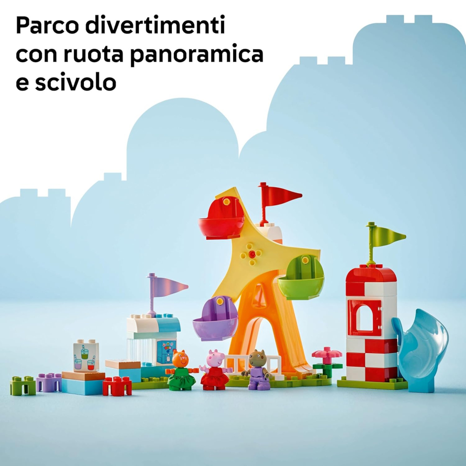 LEGO DUPLO Peppa Pig Luna Park con Ruota Panoramica e Scivolo