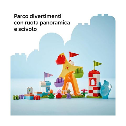 LEGO DUPLO Peppa Pig Luna Park con Ruota Panoramica e Scivolo