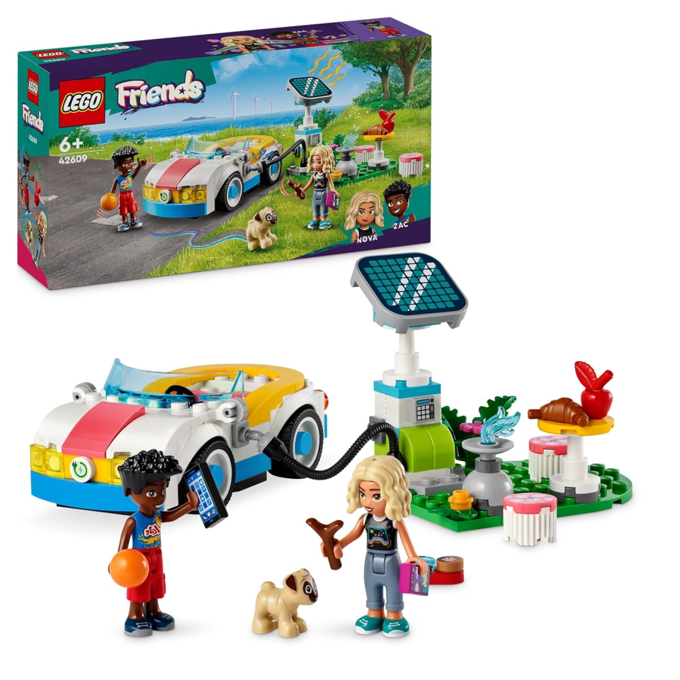 LEGO Friends Auto Elettrica con Stazione di Ricarica Solare – Zac e Nova