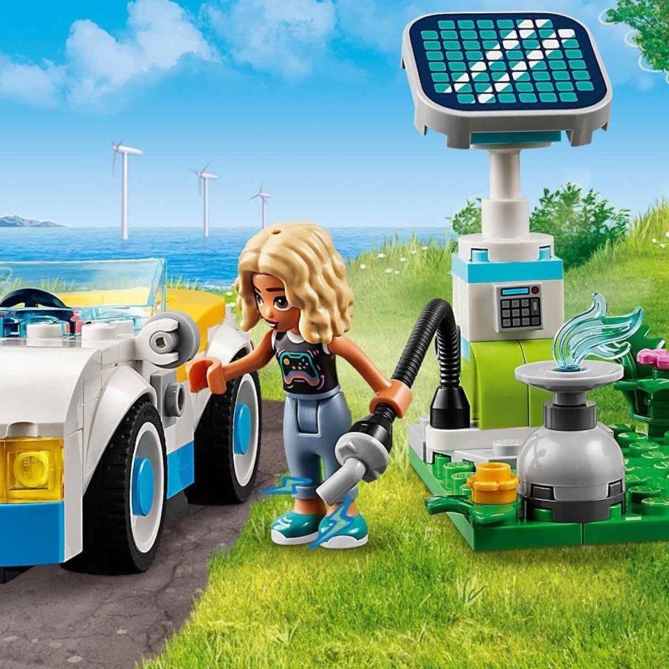LEGO Friends Auto Elettrica con Stazione di Ricarica Solare – Zac e Nova
