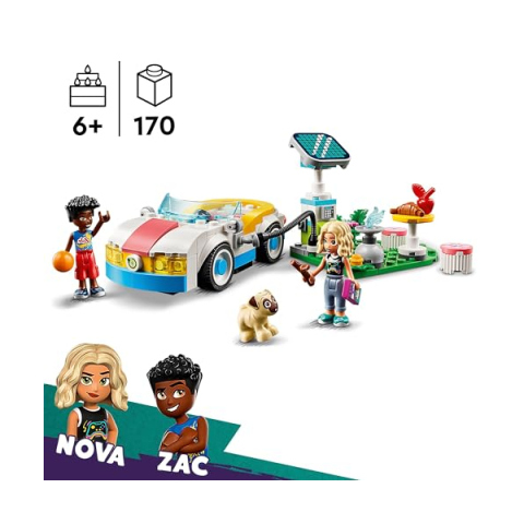 LEGO Friends Auto Elettrica con Stazione di Ricarica Solare – Zac e Nova