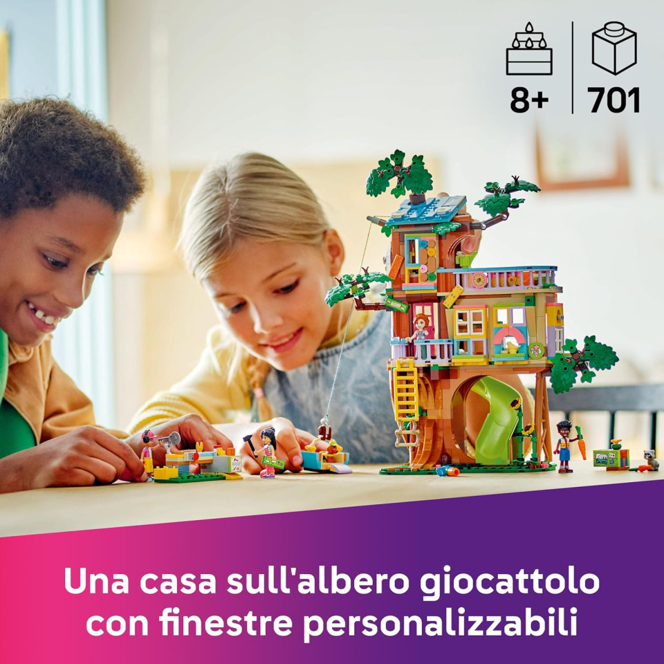 LEGO Friends Casa sull'Albero dell'Amicizia – Set con 4 Mini Bamboline e Animali