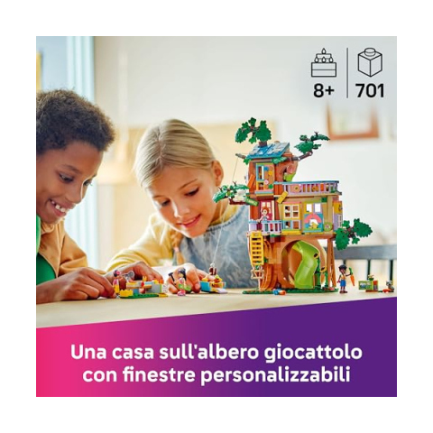 LEGO Friends Casa sull'Albero dell'Amicizia – Set con 4 Mini Bamboline e Animali