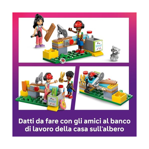 LEGO Friends Casa sull'Albero dell'Amicizia – Set con 4 Mini Bamboline e Animali