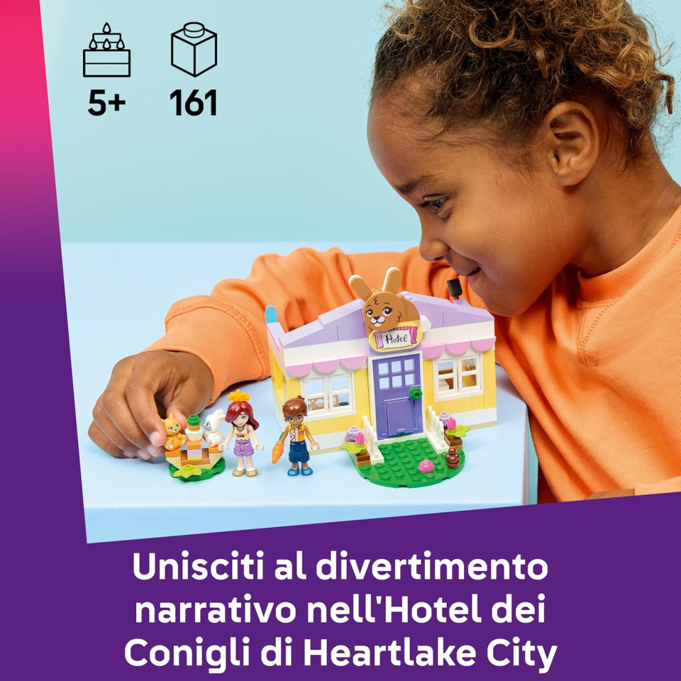 LEGO Friends Hotel dei Conigli – Playset con Mini Doll e Animali