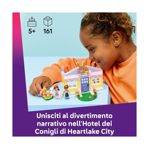 LEGO Friends Hotel dei Conigli – Playset con Mini Doll e Animali