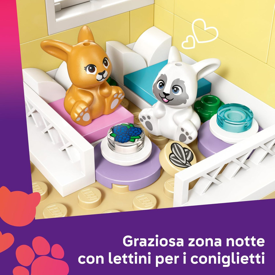 LEGO Friends Hotel dei Conigli – Playset con Mini Doll e Animali
