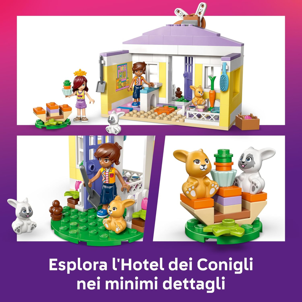 LEGO Friends Hotel dei Conigli – Playset con Mini Doll e Animali