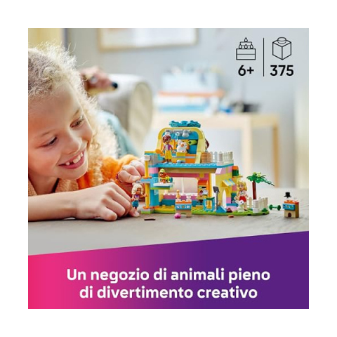 LEGO Friends Pet Shop 42650 – Negozio Animali con Cane, Gatto e Coniglio