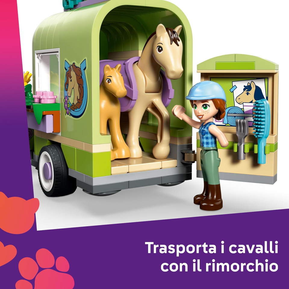 LEGO Friends 42695 Rimorchio per Cavallo e Puledro