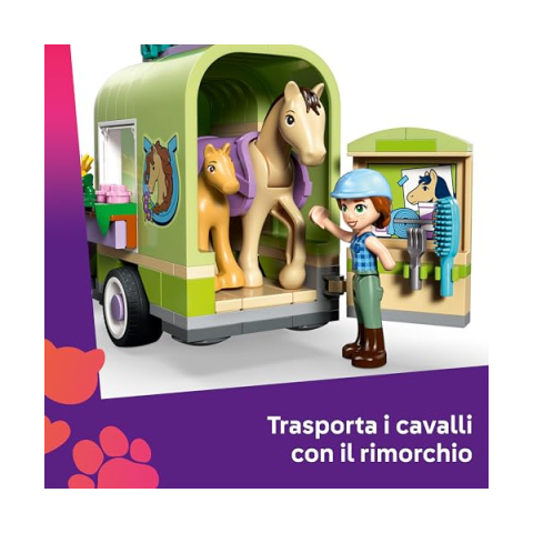 LEGO Friends 42695 Rimorchio per Cavallo e Puledro