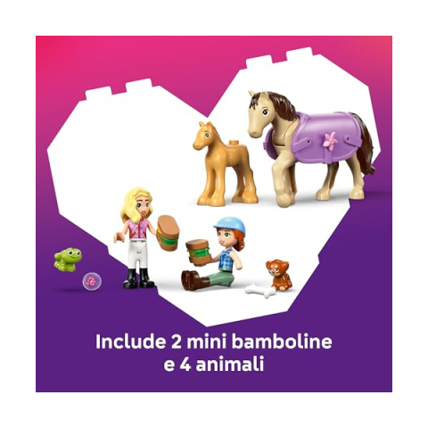 LEGO Friends 42695 Rimorchio per Cavallo e Puledro