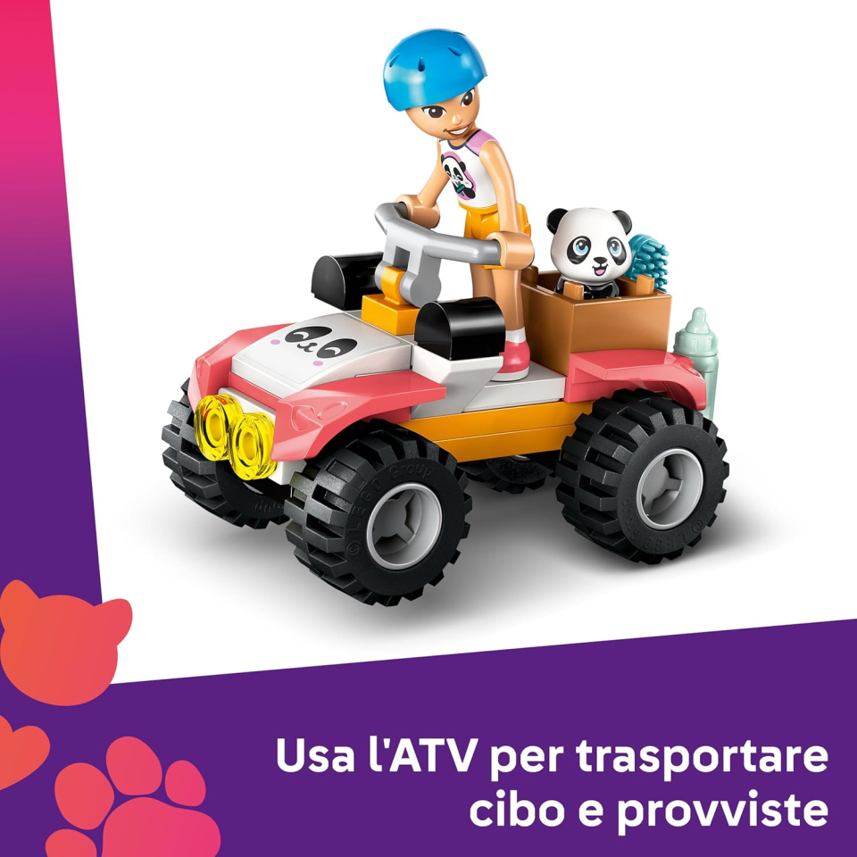 LEGO Friends Santuario dei Panda con Casa sull'Albero e ATV