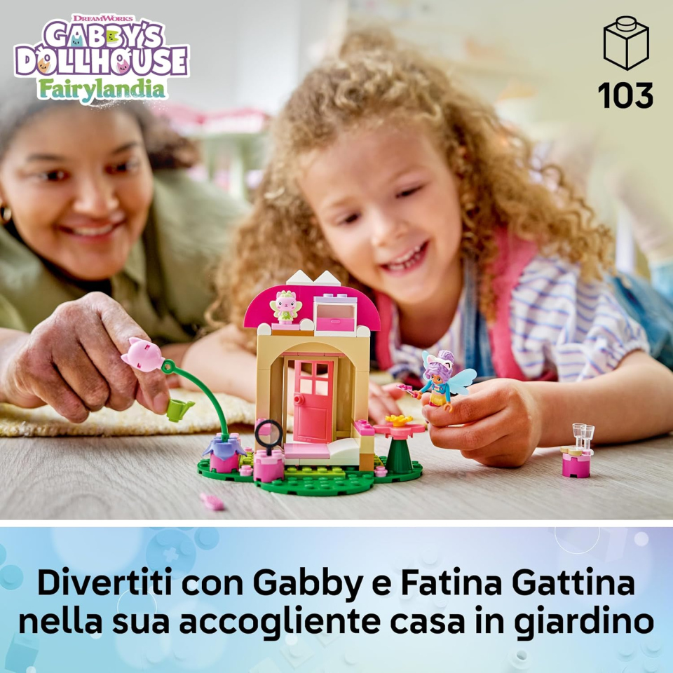 LEGO Gabby's Dollhouse set Gattina Fatina 103 pezzi