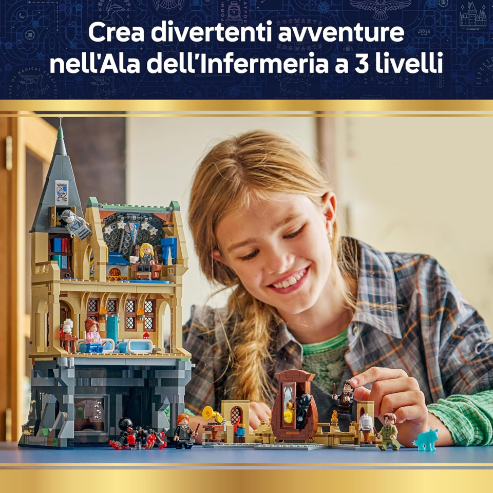 LEGO Harry Potter Castello di Hogwarts: Ala dell'Infermeria con 7 Minifigure