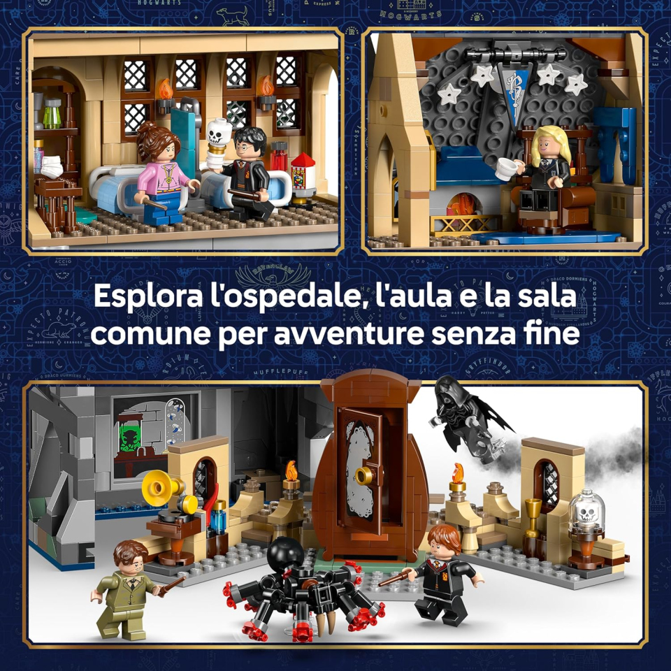 LEGO Harry Potter Castello di Hogwarts: Ala dell'Infermeria con 7 Minifigure