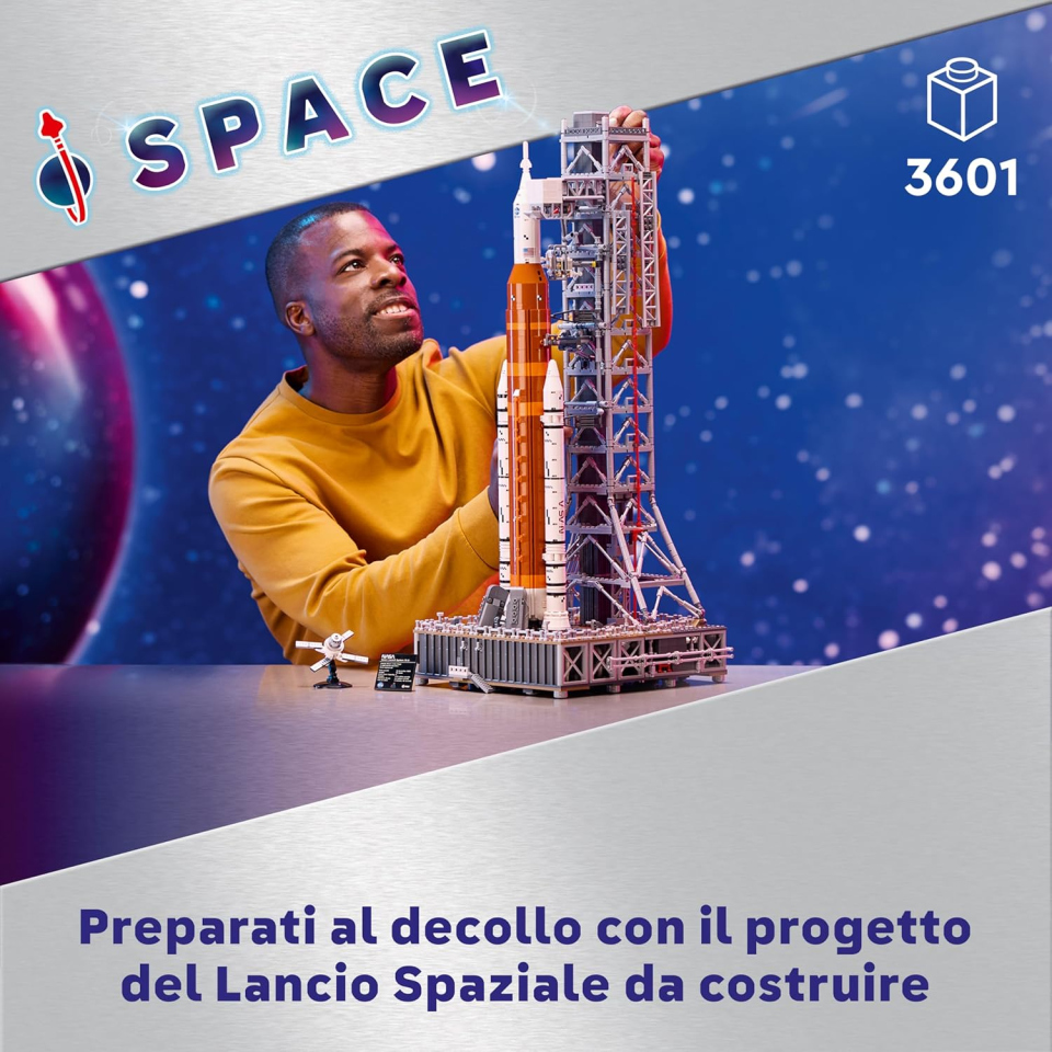 LEGO Icons NASA Artemis – Razzo Spaziale e Torre di Lancio 10341
