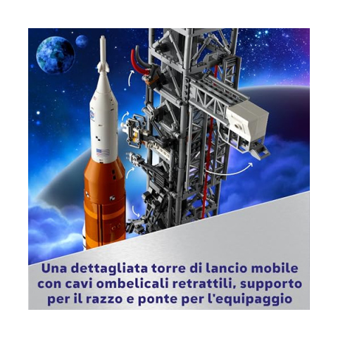 LEGO Icons NASA Artemis – Razzo Spaziale e Torre di Lancio 10341