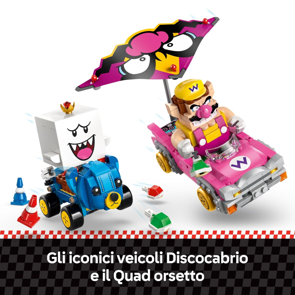 LEGO Super Mario Kart – Wario e Re Boo con Discocabrio e Quad orsetto