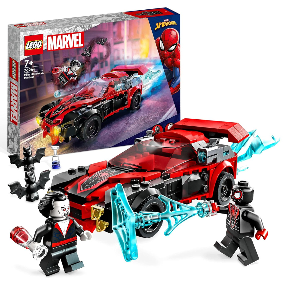 LEGO Marvel Miles Morales vs Morbius 76244 – Set con Macchina da Corsa Spider-Man