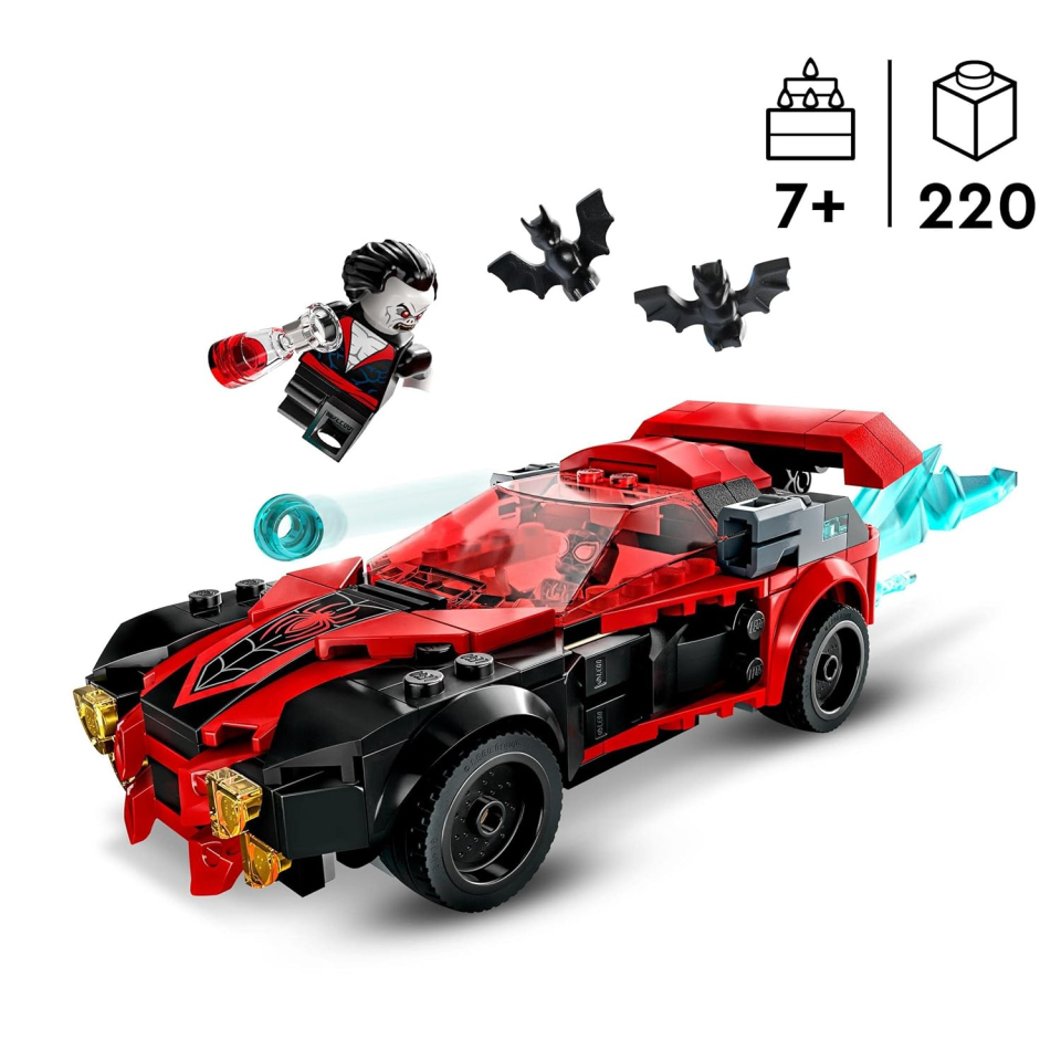 LEGO Marvel Miles Morales vs Morbius 76244 – Set con Macchina da Corsa Spider-Man