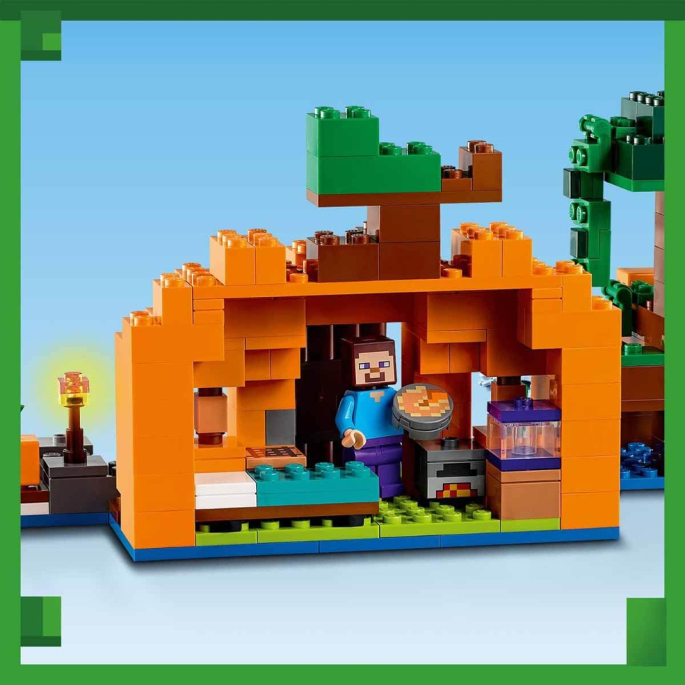 LEGO Minecraft Fattoria delle Zucche set con Steve