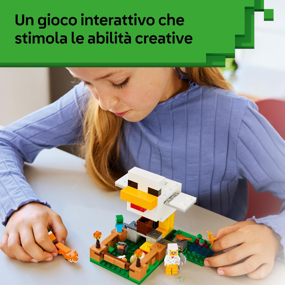LEGO Minecraft Fattoria di Galline 21585 – Set Costruzioni con Pollaio e Baby Zombie