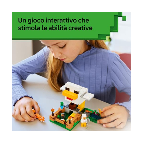 LEGO Minecraft Fattoria di Galline 21585 – Set Costruzioni con Pollaio e Baby Zombie