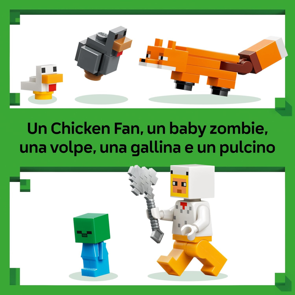 LEGO Minecraft Fattoria di Galline 21585 – Set Costruzioni con Pollaio e Baby Zombie