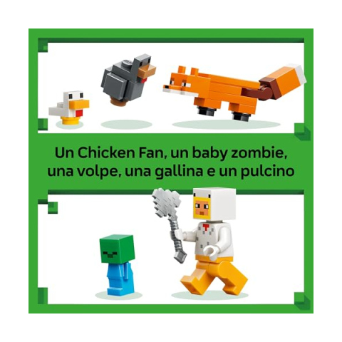 LEGO Minecraft Fattoria di Galline 21585 – Set Costruzioni con Pollaio e Baby Zombie