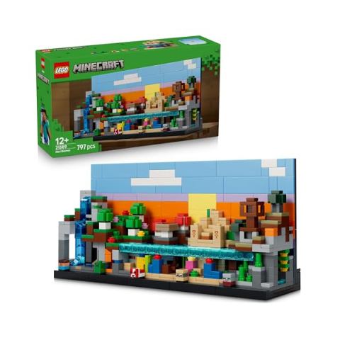 LEGO Minecraft Mini-Biomi 21589 – Diorama Decorativo con 5 Microfigure