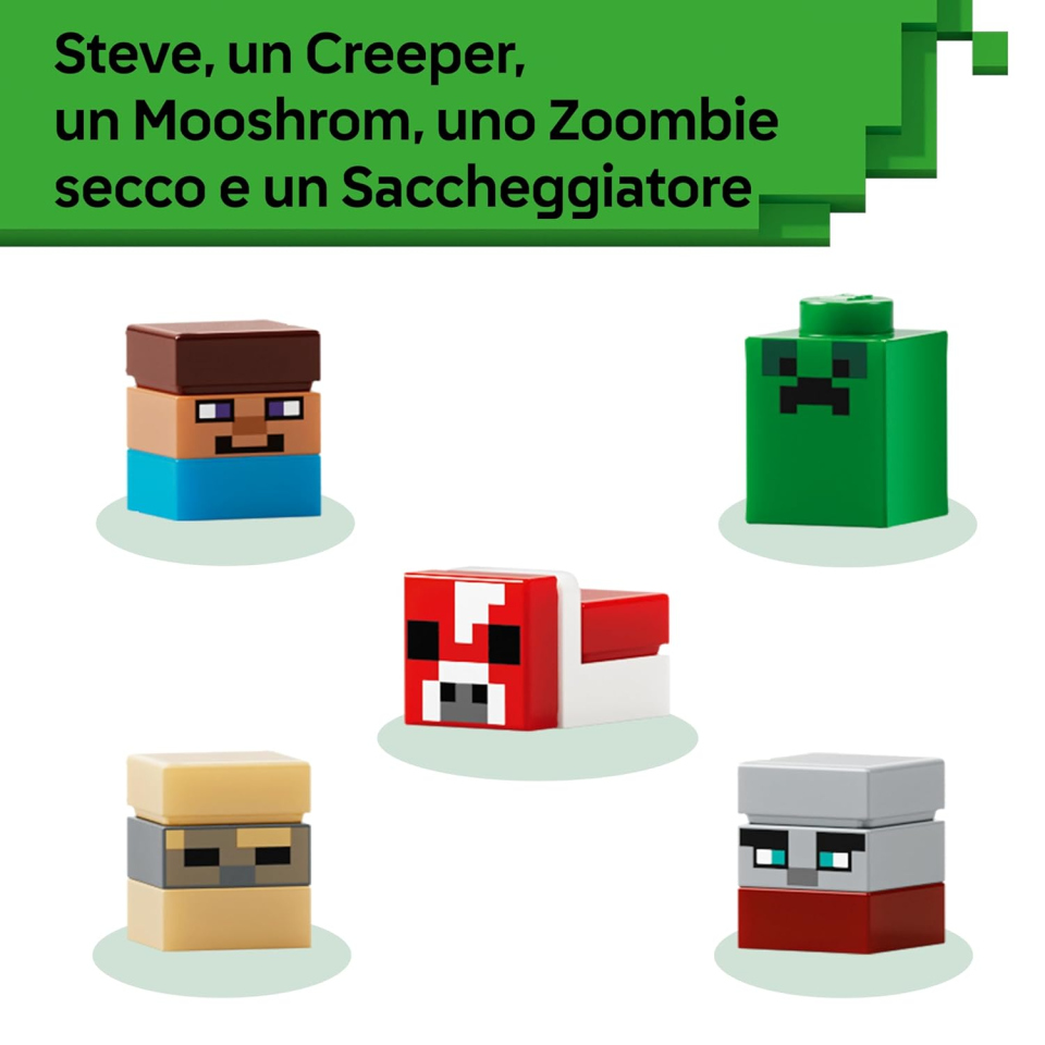 LEGO Minecraft Mini-Biomi 21589 – Diorama Decorativo con 5 Microfigure
