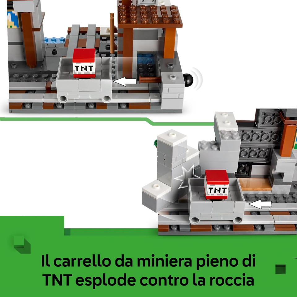 LEGO Minecraft La Miniera delle Piccozze 21277 – Set Costruzioni con Alex e Ragno