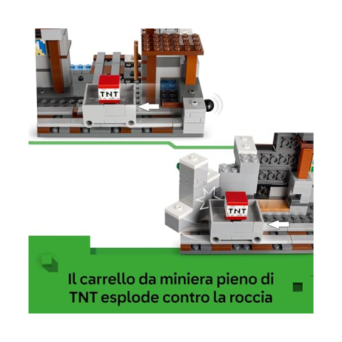 LEGO Minecraft La Miniera delle Piccozze 21277 – Set Costruzioni con Alex e Ragno