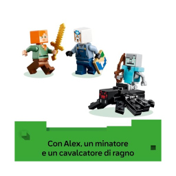 LEGO Minecraft La Miniera delle Piccozze 21277 – Set Costruzioni con Alex e Ragno