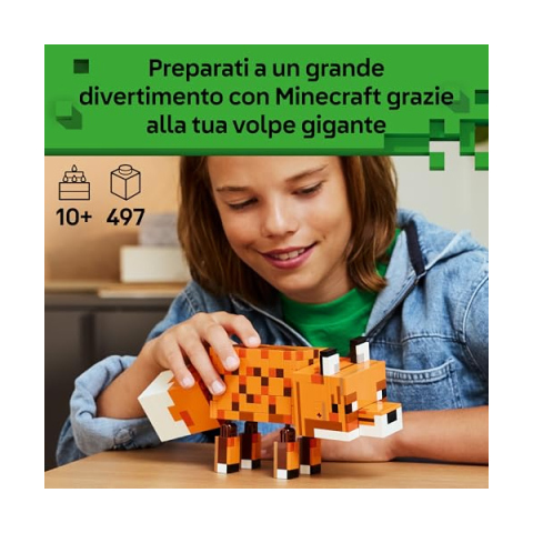 LEGO Minecraft La Volpe 21588 – Costruzione Snodabile da Collezione