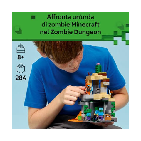 LEGO Minecraft Zombie Dungeon con Minifigure e Zombie