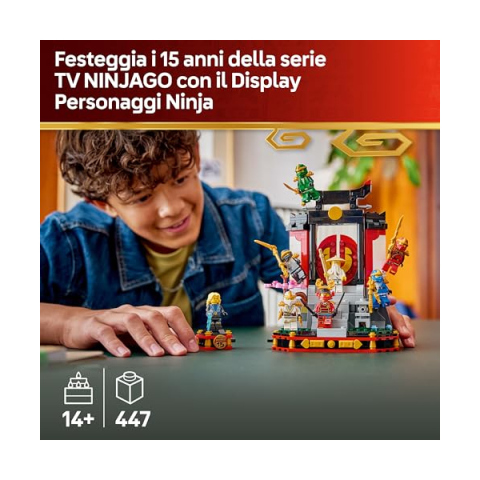 LEGO Ninjago Display 15° Anniversario con 8 Minifigure e Monastero 71866