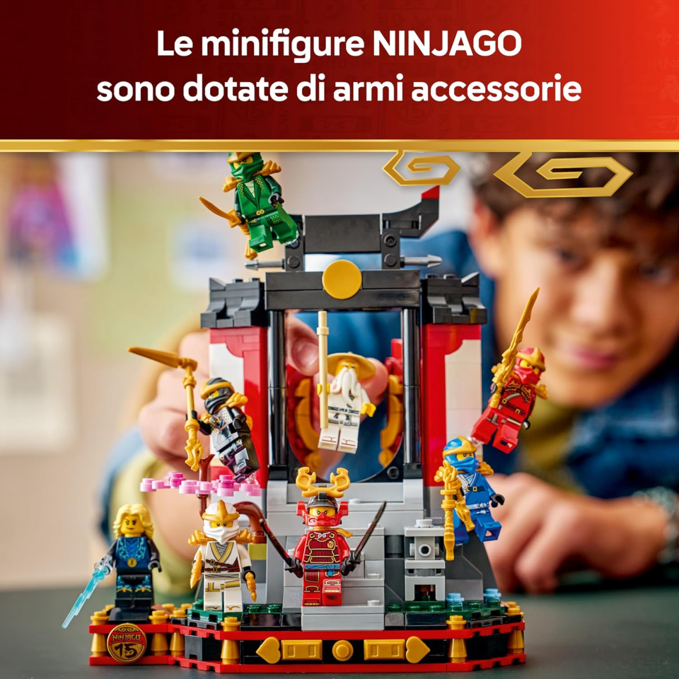 LEGO Ninjago Display 15° Anniversario con 8 Minifigure e Monastero 71866