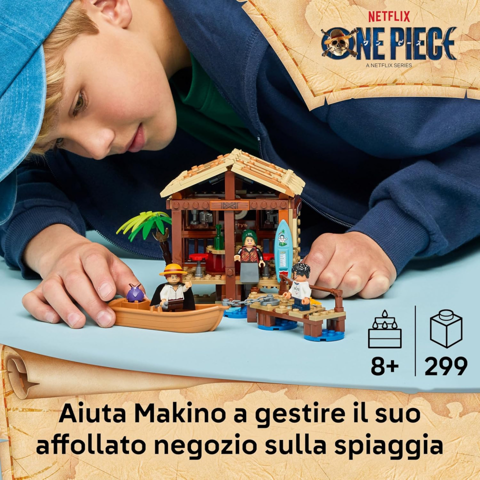 LEGO ONE PIECE Capanna Villaggio Foosha 75636 – Luffy, Shanks e Barca Pirata